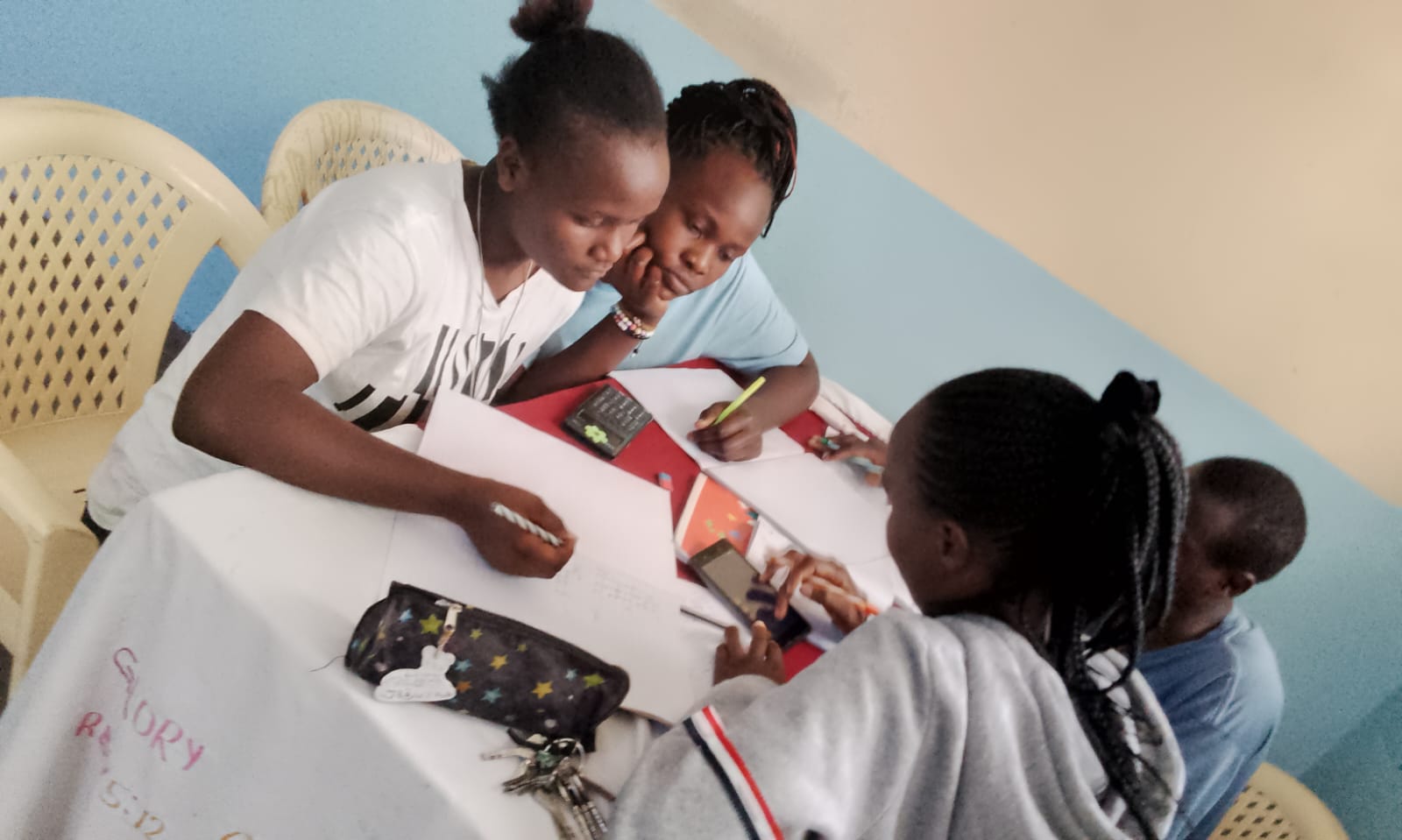 Children studying together
