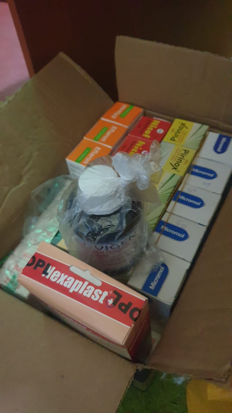 A box of medical supplies
